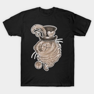 Ferret In Top Hat - White Outlined Version T-Shirt